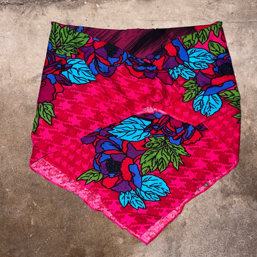 Vintage Vibrant Floral Scarf